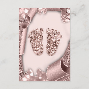 Baby Shower New Girl Boy Feet Glam Ro Rosa 3D Inbjudningar