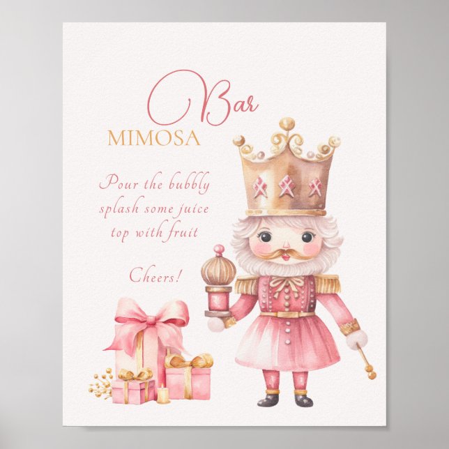 Baby Shower Nutcracker Mimosa Pub Poster (Framsidan)