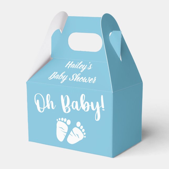 Baby Shower Oh Baby Feet Blue Presentaskar (Framsidan Sidan)