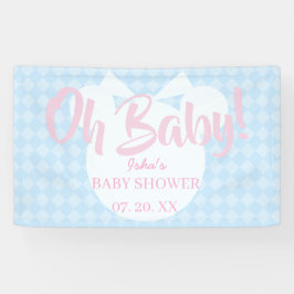 Baby Shower Oh Baby Ljusblå Väggdekor Banner