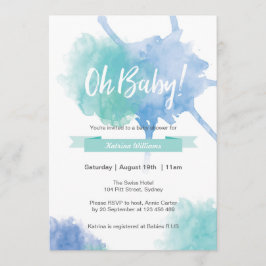 Baby Shower Oh baby stänk inbjudan