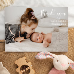 Baby Shower One Fullt Photo Tack Photo Photo Kort