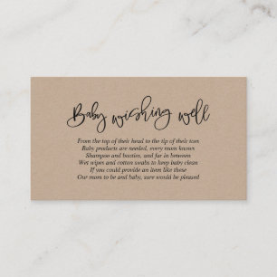 Baby Shower, önskebrunn, Creative Kraft-skrift Tilläggskort