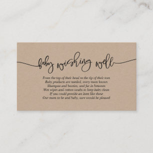 Baby Shower, önskebrunn, Creative Kraft-skrift Tilläggskort