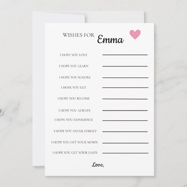 Baby Shower - Önskemål (Framsida)