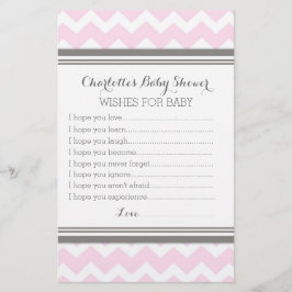 Baby Shower Önskemål för Baby Grått Chevron