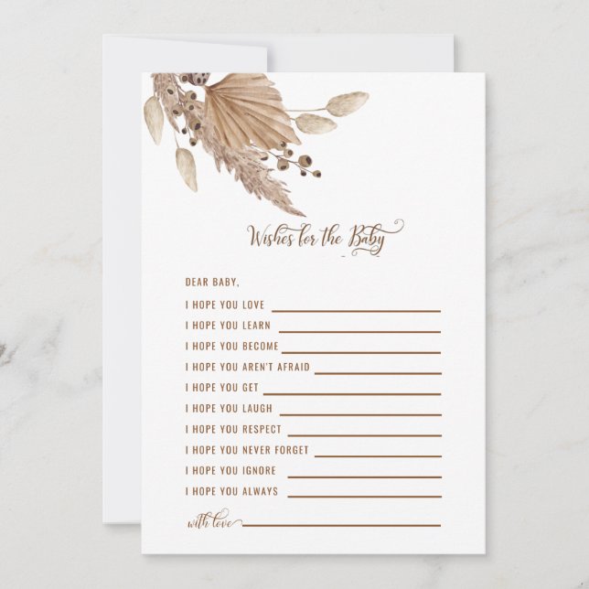 Baby Shower Önskemål för Baby Pampas III Inbjudningar (Framsida)