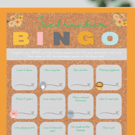 Baby shower orange isbrytare bingo spel