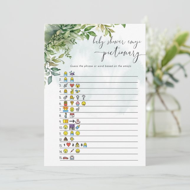 Baby Shower Ord Bild Quiz-spel Inbjudningar (Stående Fram)