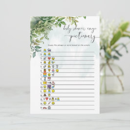 Baby Shower Ord Bild Quiz-spel Inbjudningar