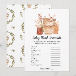 Baby Shower Ordklippning Spelkort Inbjudningar