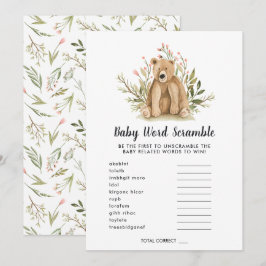 Baby Shower Ordspråk Förvrängning Spelkort Inbjudningar