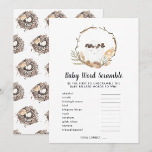 Baby Shower Ordspråk Förvrängning Spelkort Inbjudningar