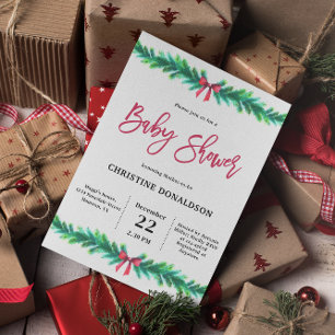 Baby Shower på julvinter Inbjudningar