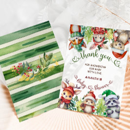 Baby Shower på julvinter Woodland Animals Tack Kort