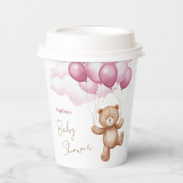 Baby Shower Paper Cups with teddy bear.