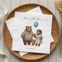 Baby Shower Paper  for Boy Blue Balloon Teddy Bear Pappersservett