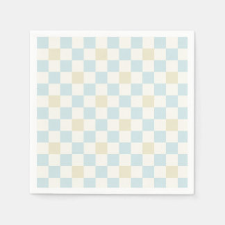 Baby Shower Paper Napkin for a Boy | Blue Check Pappersservett