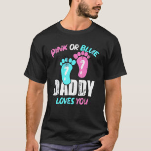 Baby Shower Pappa Rosa eller Blue Pappa Kärlek du  T Shirt