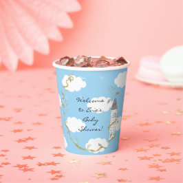 Baby Shower Papper Kopp ’Castle Guld Silver’ 8 oz.