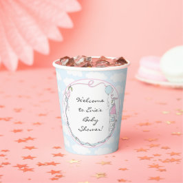 Baby Shower Papper Kopp ’Castle Rosa Blue’ 8 oz.