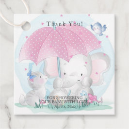  Baby Shower Paraply Elefant Kattunge Fjärilar Gåvor Etiketter