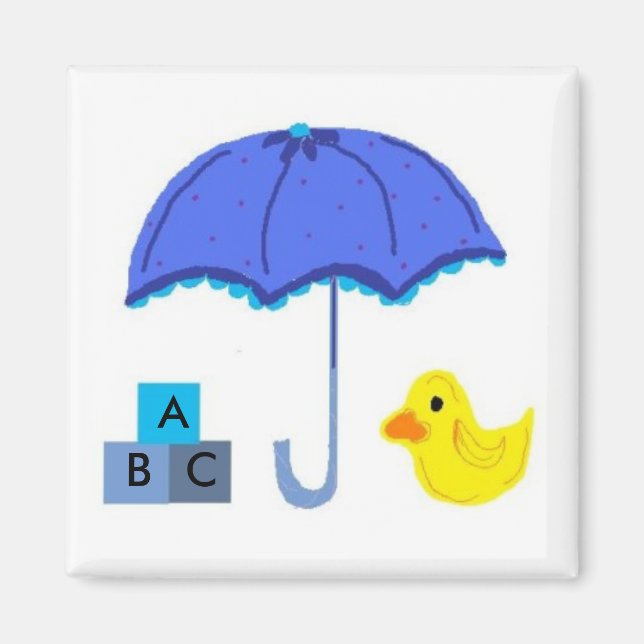 Baby Shower Paraply och Anka Magnet (Framsidan)