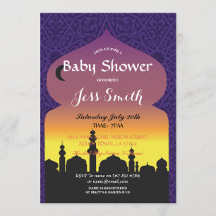 Baby Shower Party Arabian Nights Inbjudan Lila