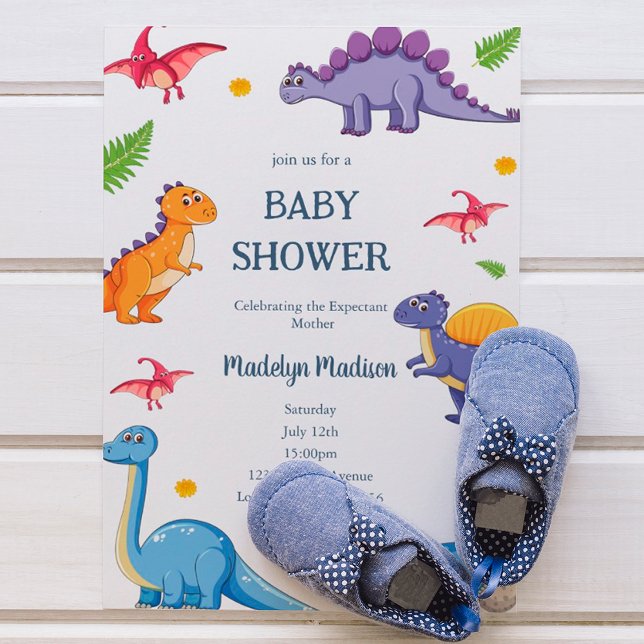 Baby Shower Party, Blue Dinosaur Inbjudningar (Skapare uppladdad)