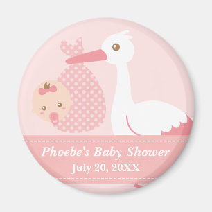 Baby Shower Party Favor - Storken levererar babyfl Magnet