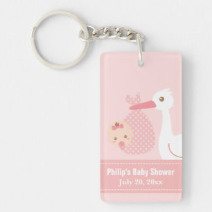 Baby Shower Party Favor - Storken levererar en bab Nyckelring