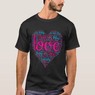 Baby Shower Party Rosa Blue Boy Gender Reveal T Shirt