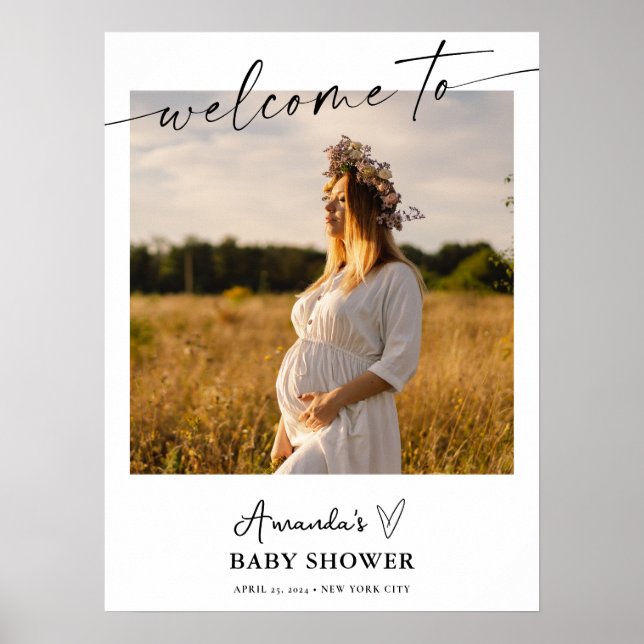 Baby Shower Party SIgn, Photo Baby Shower Poster (Framsidan)