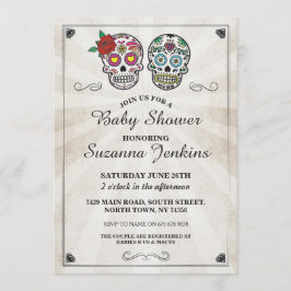 Baby Shower Party Sugar Skull Party Inbjudan