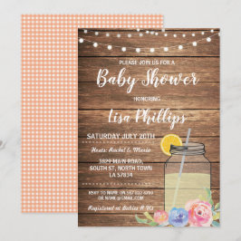 Baby Shower Party Summer Wood Mason Burk Inbjudan