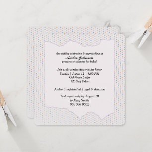 Baby Shower Pastell Prickiga Präglingar Inbjudningar