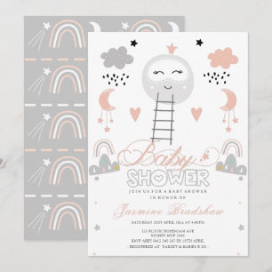 Baby Shower Pathway till Måne Inbjudningar