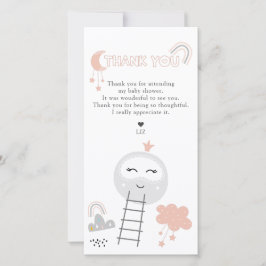 Baby Shower Pathway till Måne Tack Kort
