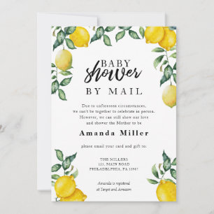Baby Shower per mail med vattenfärgscitroner Spara Datumet