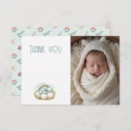 Baby Shower Photo Thank You Note Dinosaur Dino Tack Kort