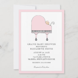 Baby Shower Piano Music Inbjudningar