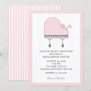 Baby Shower Piano Music Inbjudningar