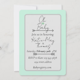 Baby shower pil arrow   tack kort