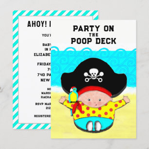 Baby Shower Pirat Theme Inbjudningar
