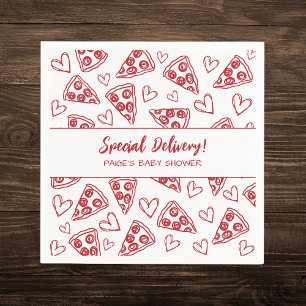 Baby Shower Pizza Party italiensk Speciell Deliver Pappersservett