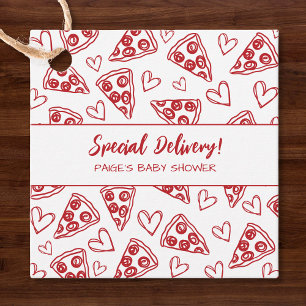 Baby Shower Pizza Party "Speciell Delivery" italie Gåvor Etiketter
