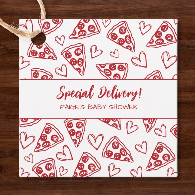 Baby Shower Pizza Party "Speciell Delivery" italie Gåvor Etiketter (Skapare uppladdad)
