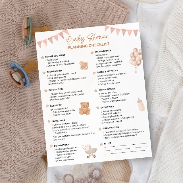 Baby Shower Planeringschecklista | Mysig Baby Show (Skapare uppladdad)