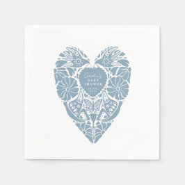 Baby shower pojke blå folk blomma hjärta Papper Pappersservett