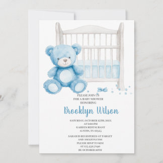 Baby Shower Pojke Elefant Inbjudan
